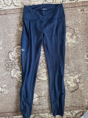 High-Waist Navy riding Leggings with Side Pockets